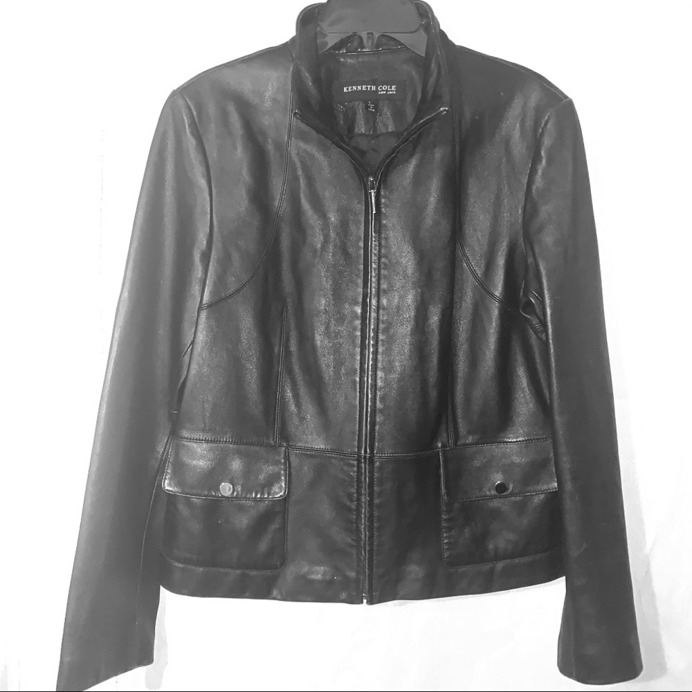 Women’s black leather jacket